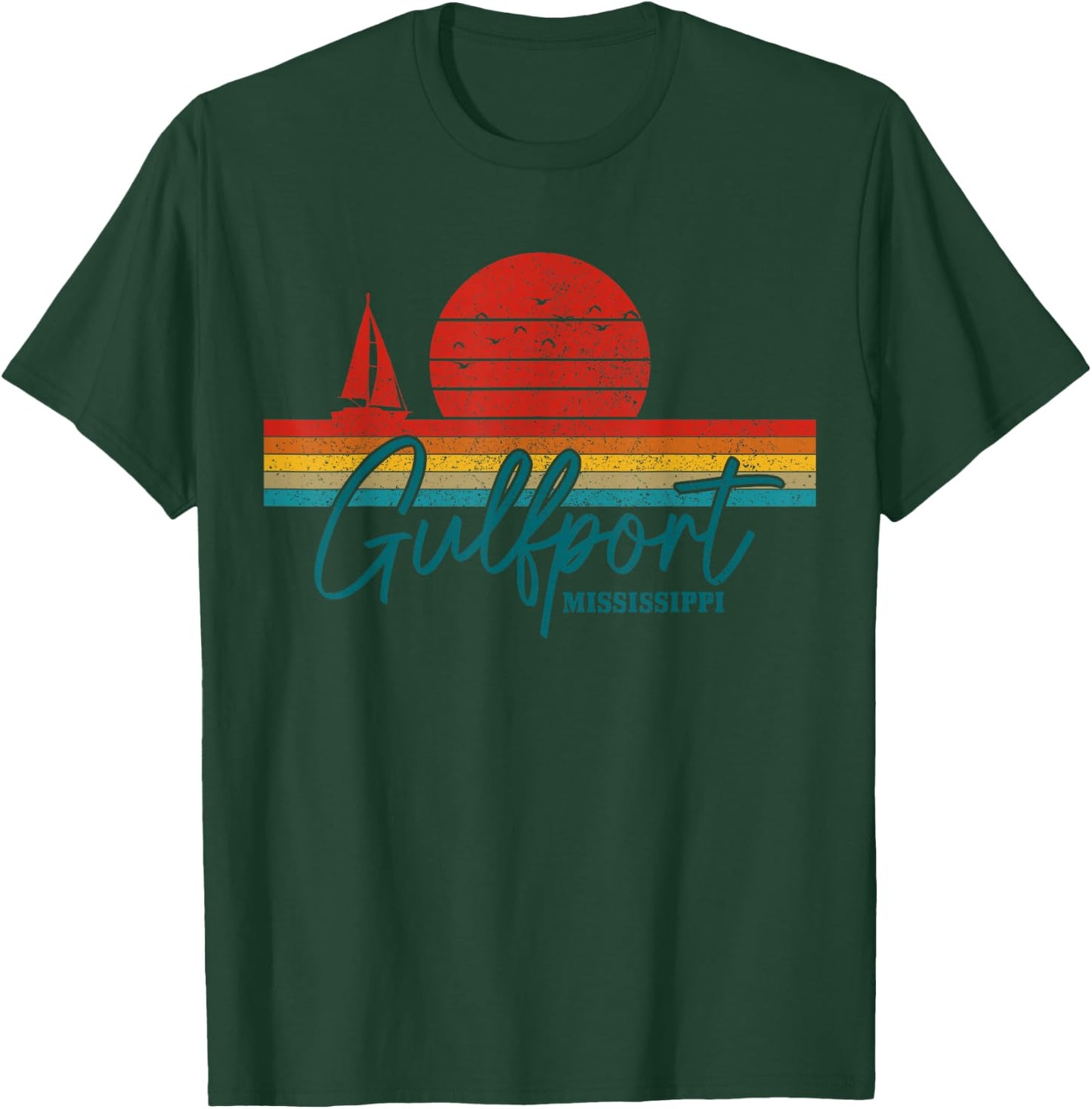 Gulfport Mississippi Vintage USA Souvenir T-Shirt - T-Shirt | Forest