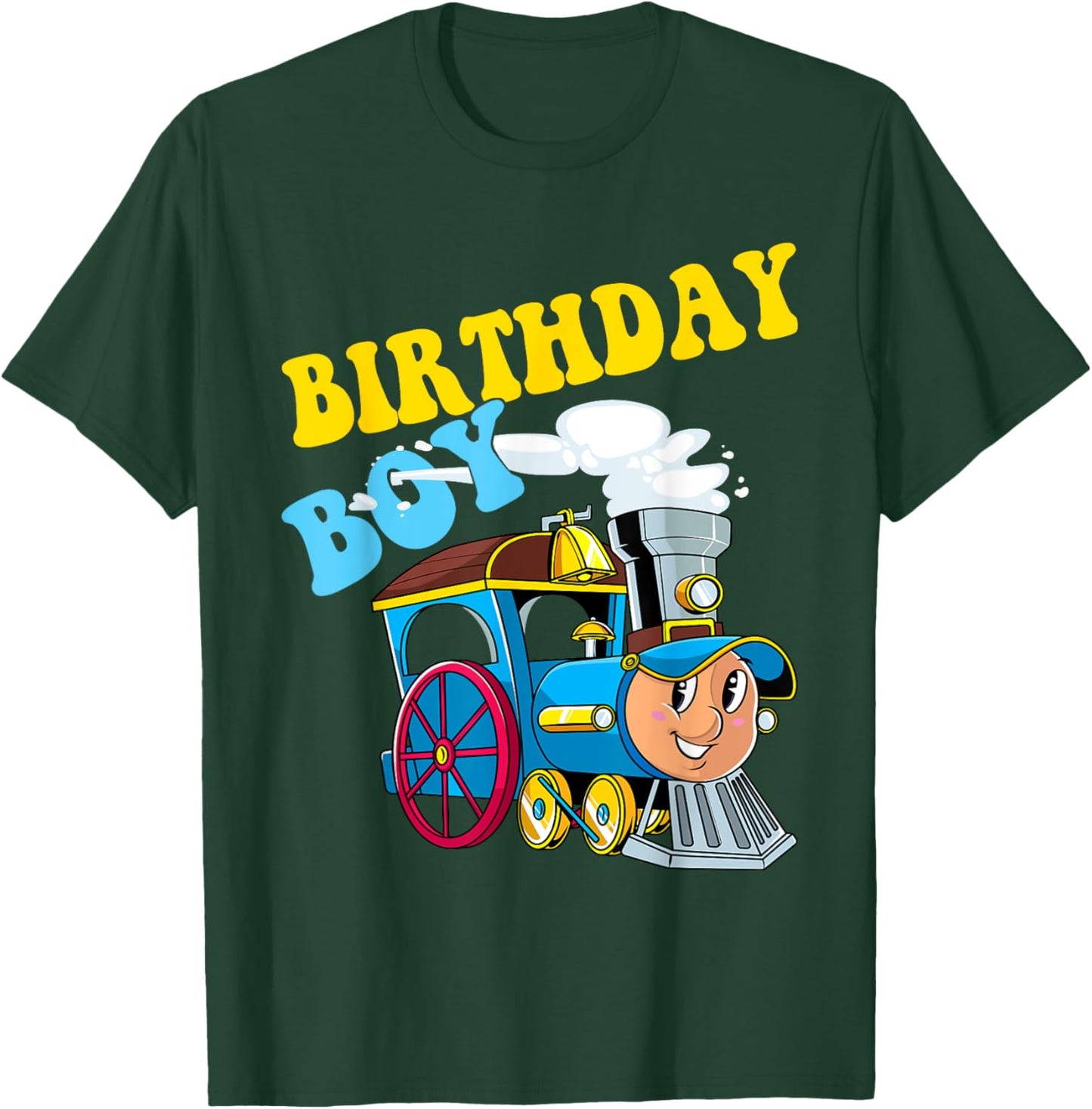 Birthday Boy Choo Choo Train Lovers Party Kids Toddlers T-Shirt - T-Shirt | Forest