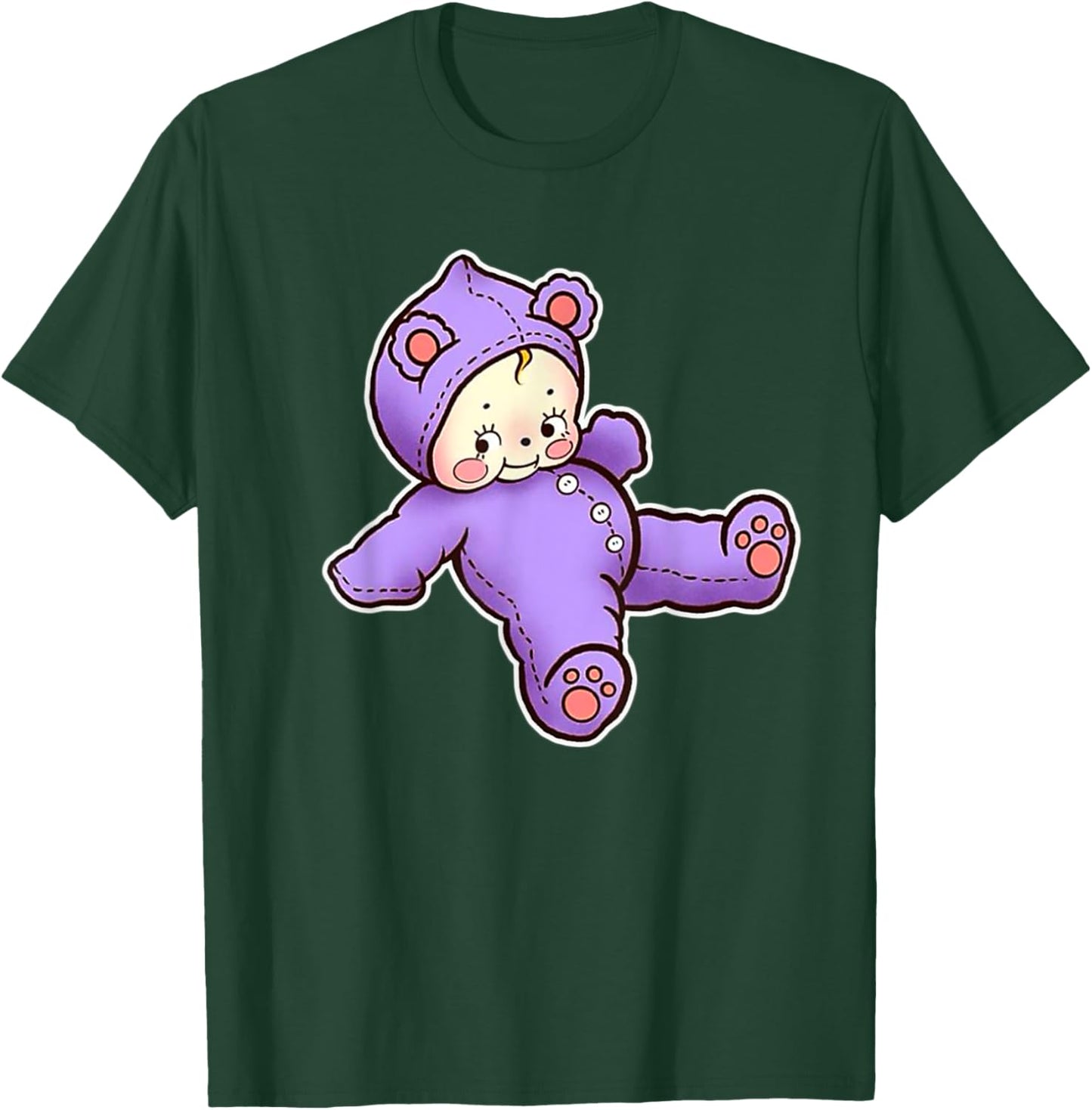 Urban Empyre Kewpie Baby Teddy Bear Cute Kewpie Doll , Small, Black T-Shirt - T-Shirt | Forest