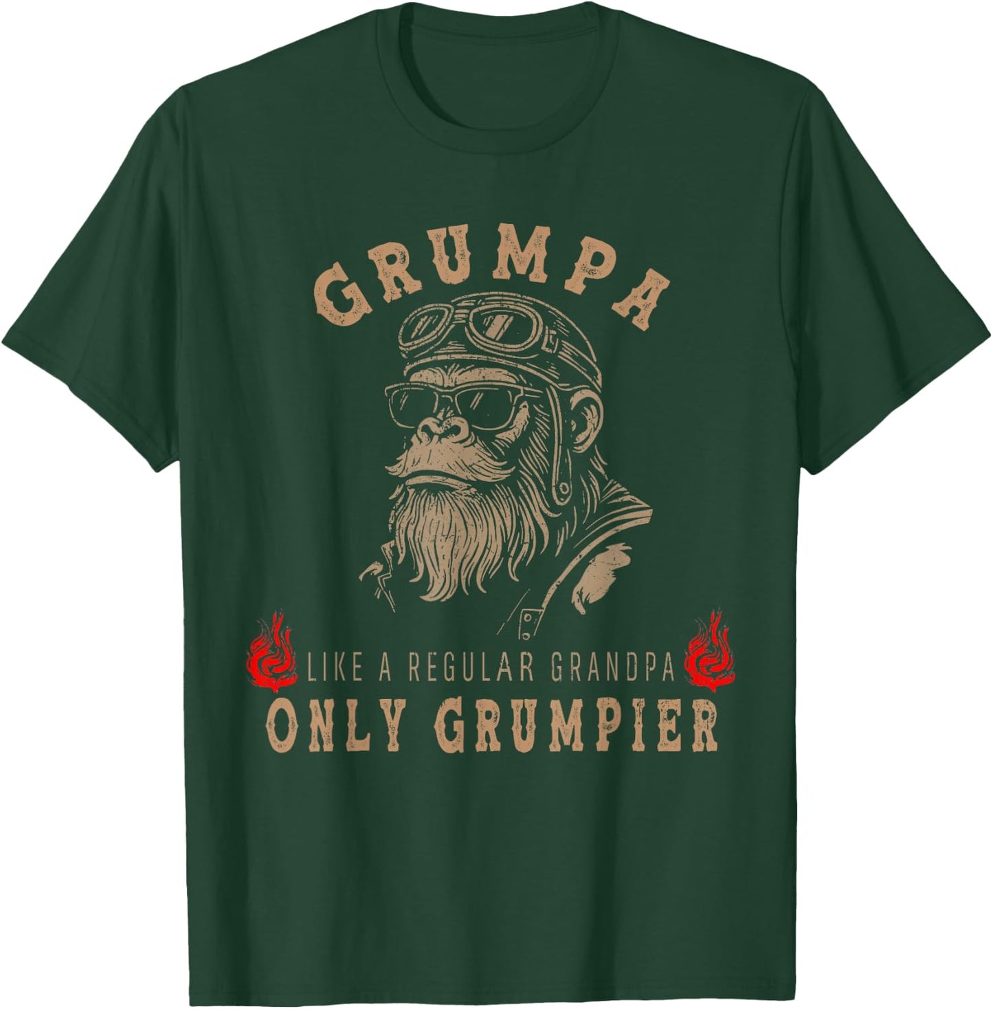Grumpa Like A Regular Grandpa Only Grumpier Monkey T-Shirt - T-Shirt | Forest