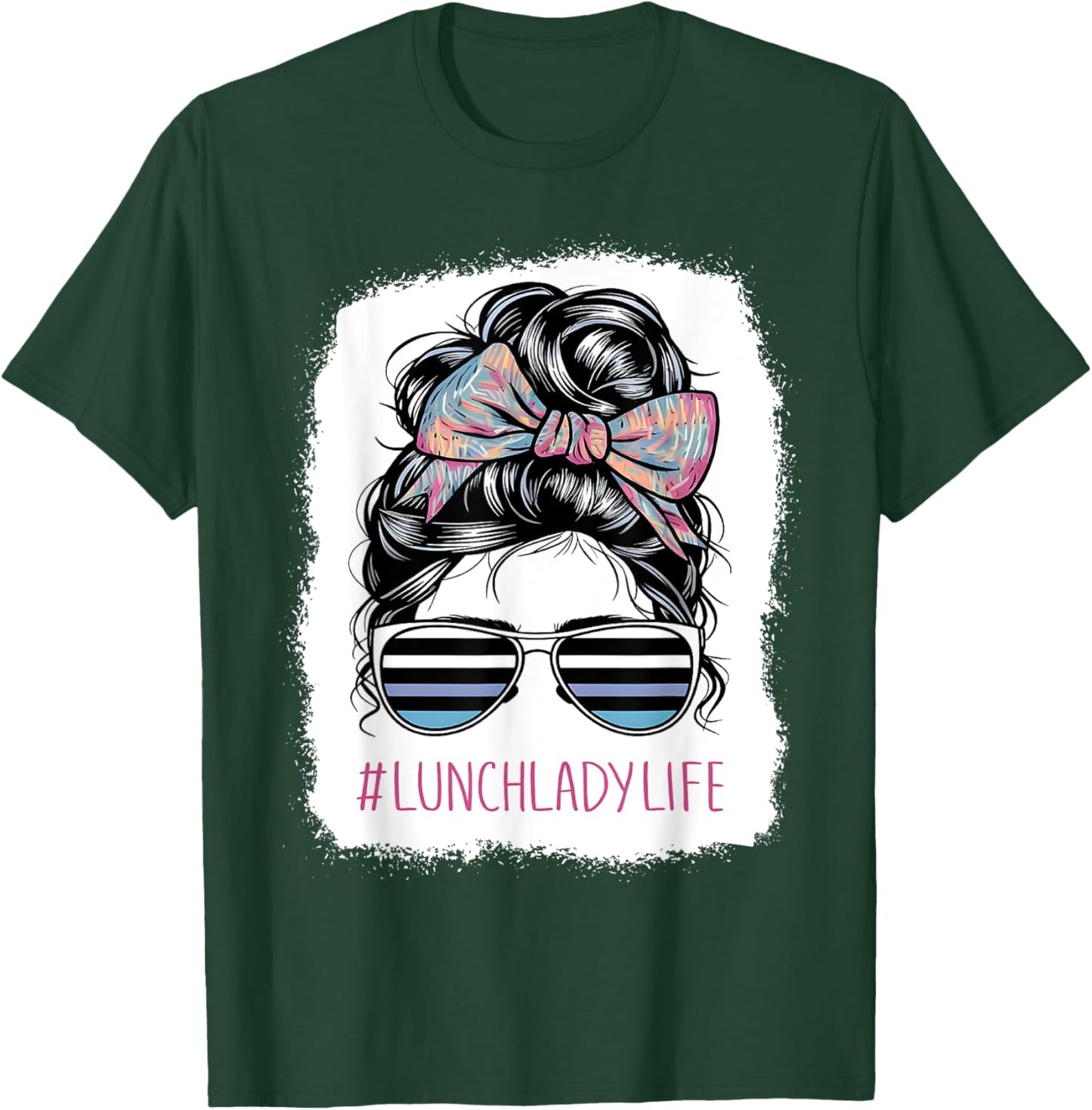 Bun Lunch Lady Life School T-Shirt - T-Shirt | Forest