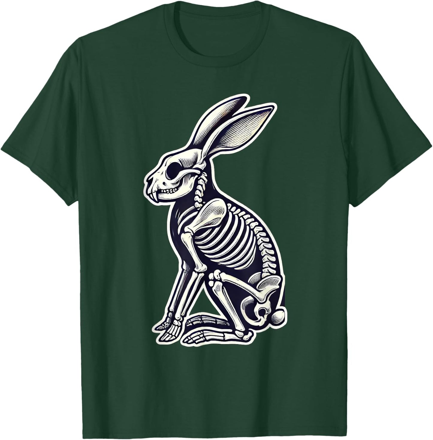 Rabbit Bunny Skeleton Halloween T-Shirt - T-Shirt | Forest