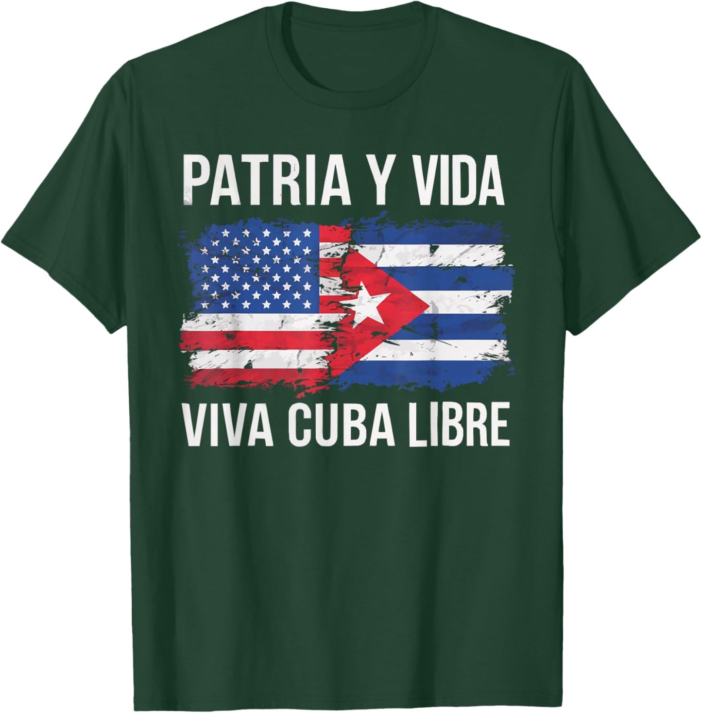 Half Cuban Half American Country USA Flag Cuba America T-Shirt - T-Shirt | Forest