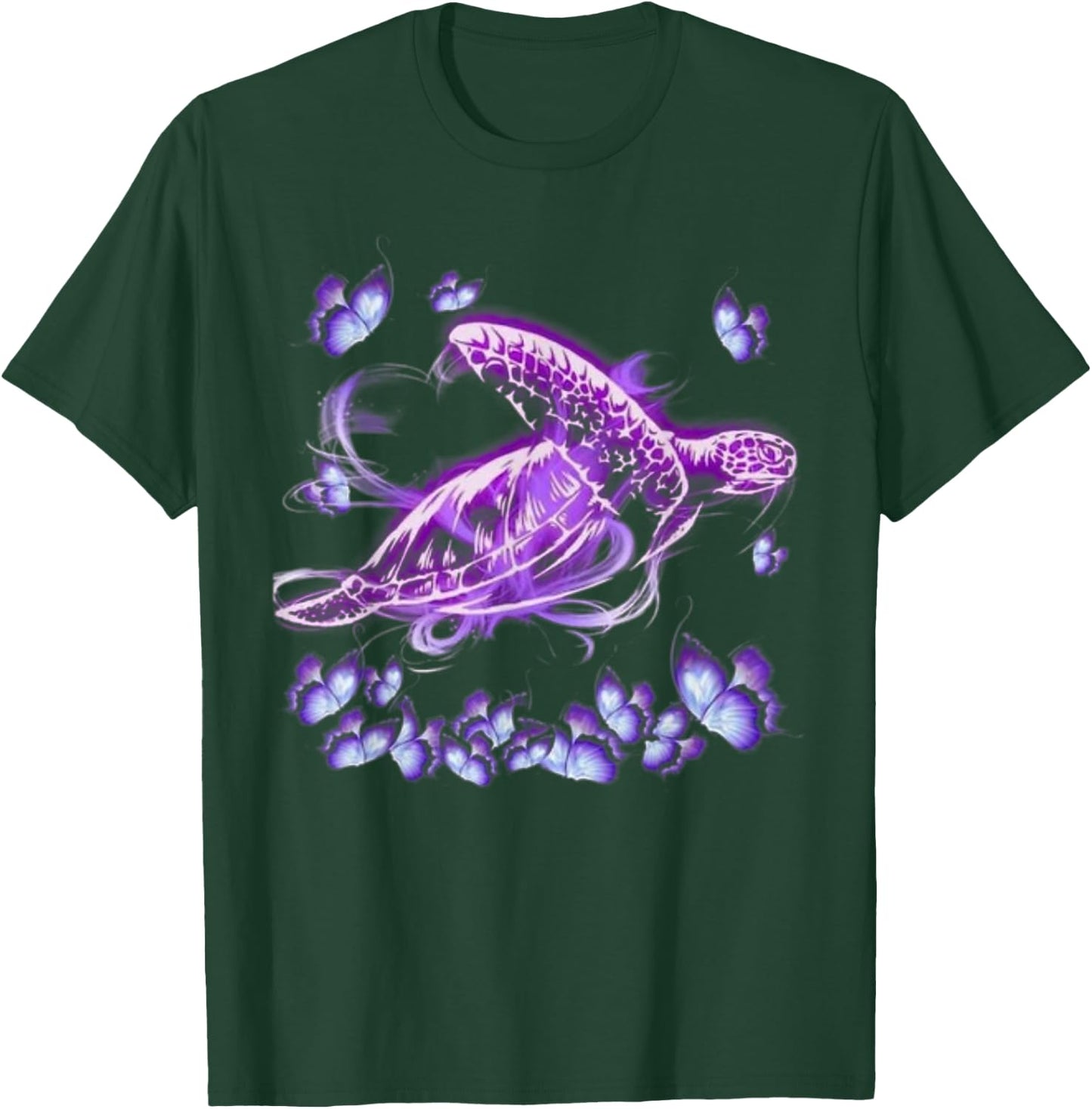 Purple - Sea Turtle Butterfly T-Shirt - T-Shirt | Forest