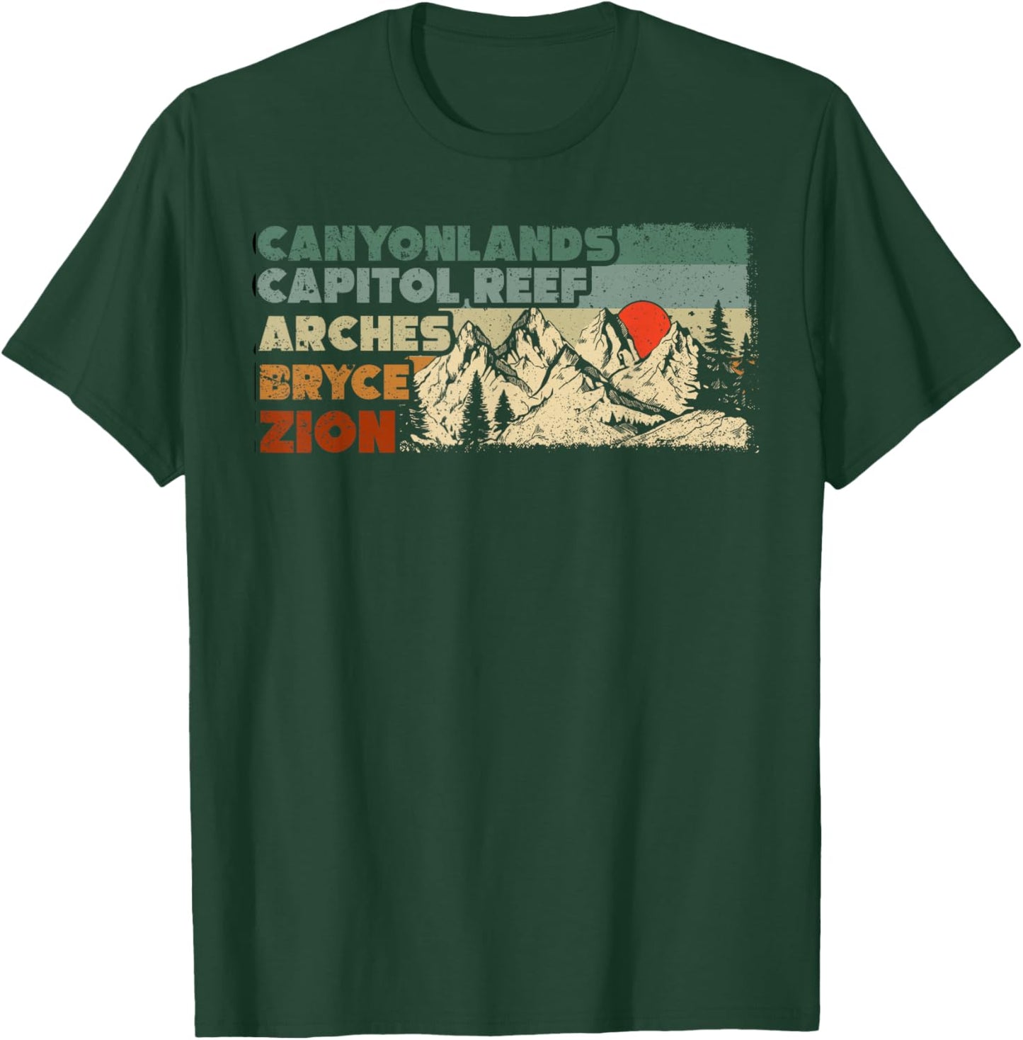 Vintage Utah Souvenir Big 5 Utah Mighty Five National Park T-Shirt - T-Shirt | Forest