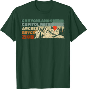 Vintage Utah Souvenir Big 5 Utah Mighty Five National Park T-Shirt - T-Shirt | Forest