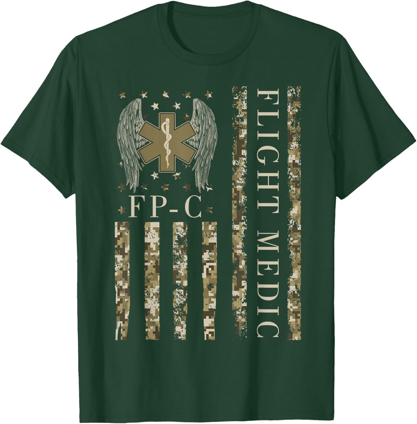 Flight Medic American Flag Flight Paramedic Emergency Nurse T-Shirt - T-Shirt | Forest