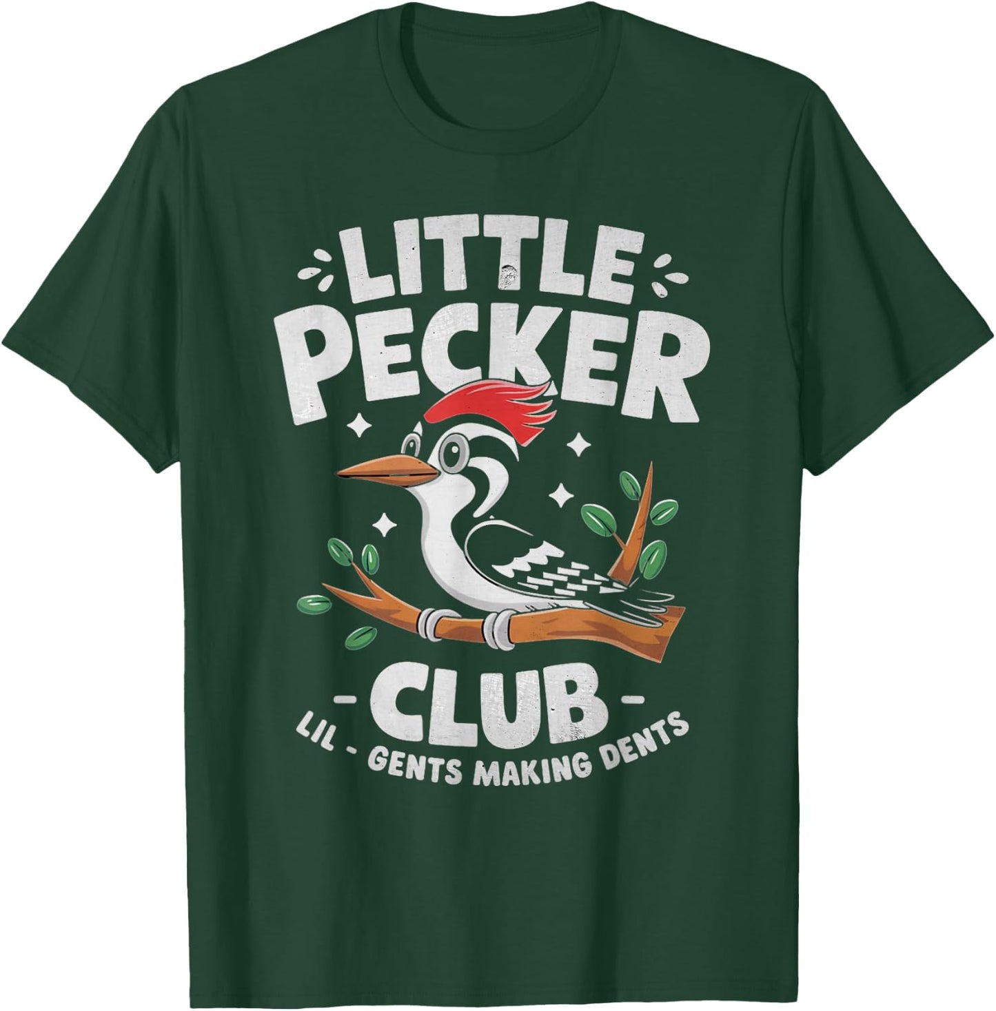 Little Pecker Club Lil Gents Making Dents Crew Bird Lover T-Shirt - T-Shirt | Forest