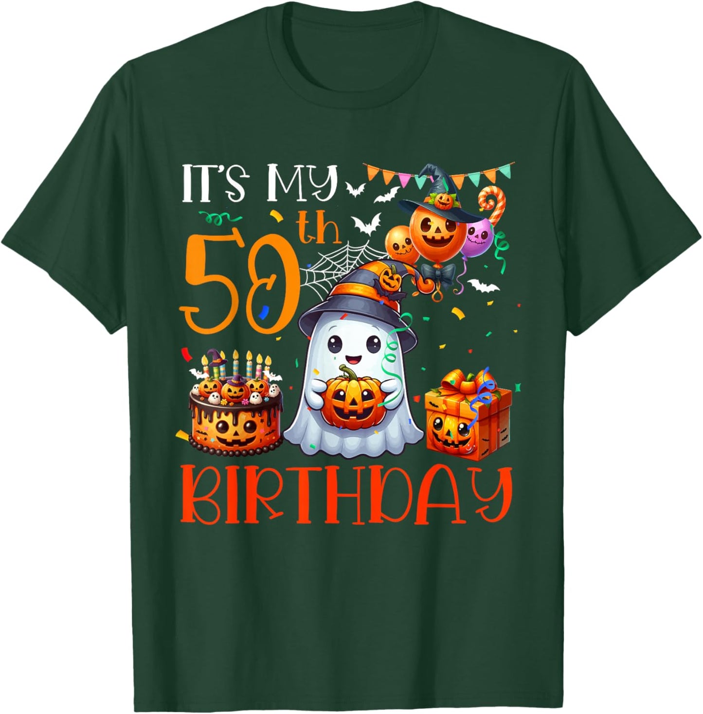 It's My 50th Birthday Halloween Ghost Boo Funny Party Lover T-Shirt - T-Shirt | Forest