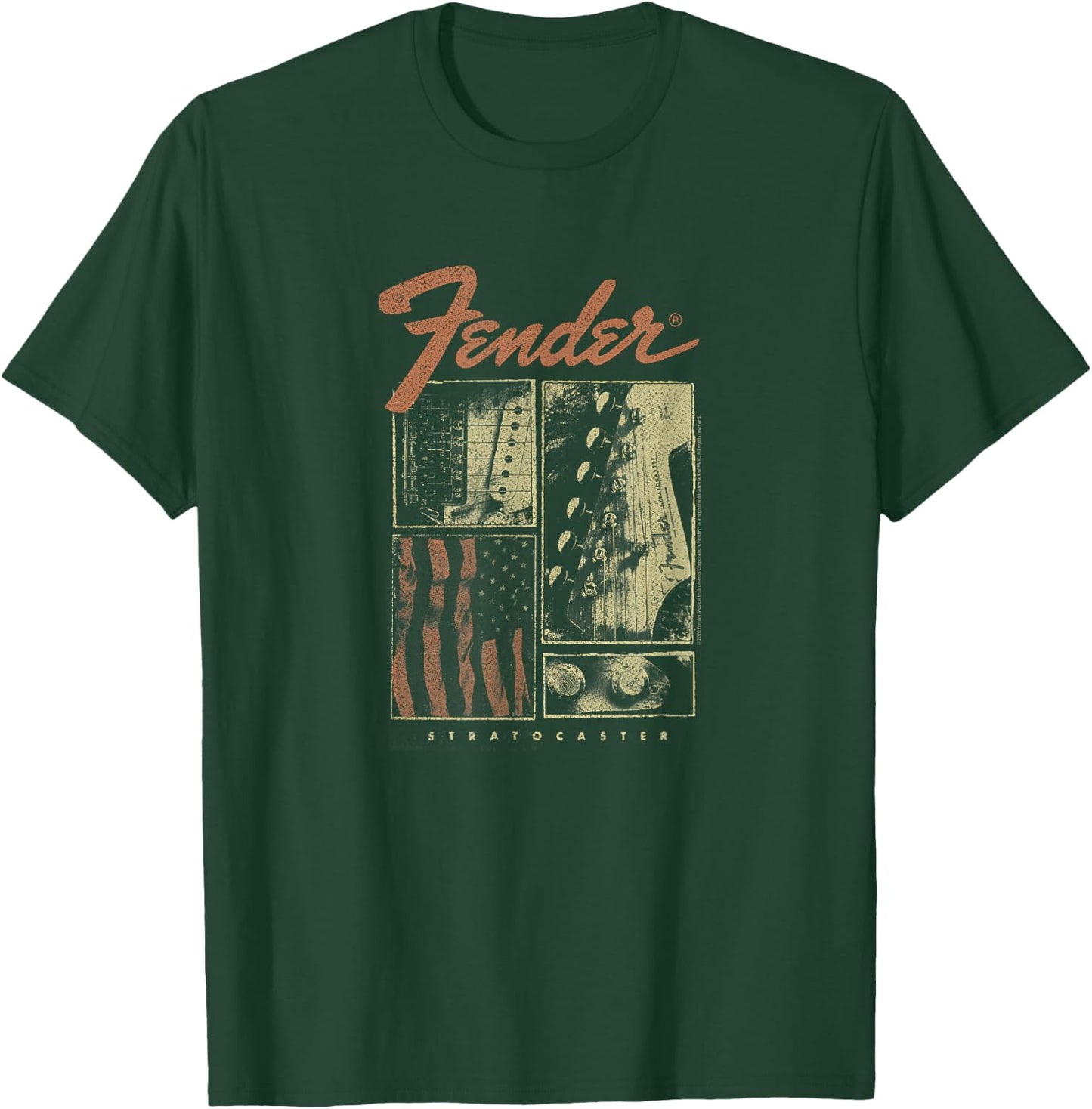 Fender Strat Flag T-Shirt - T-Shirt | Forest
