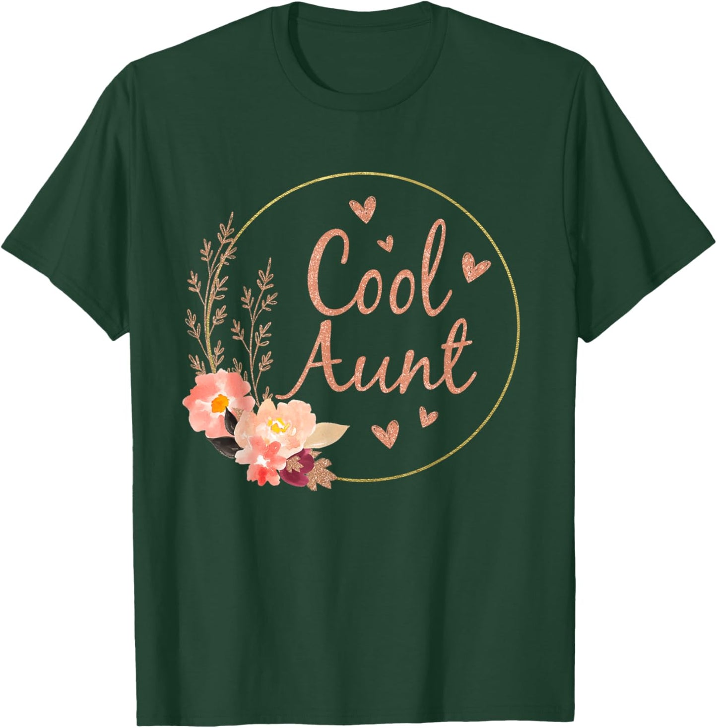 Auntie Funny Aunt Baby Announcement Mother's Day T-Shirt - T-Shirt | Forest