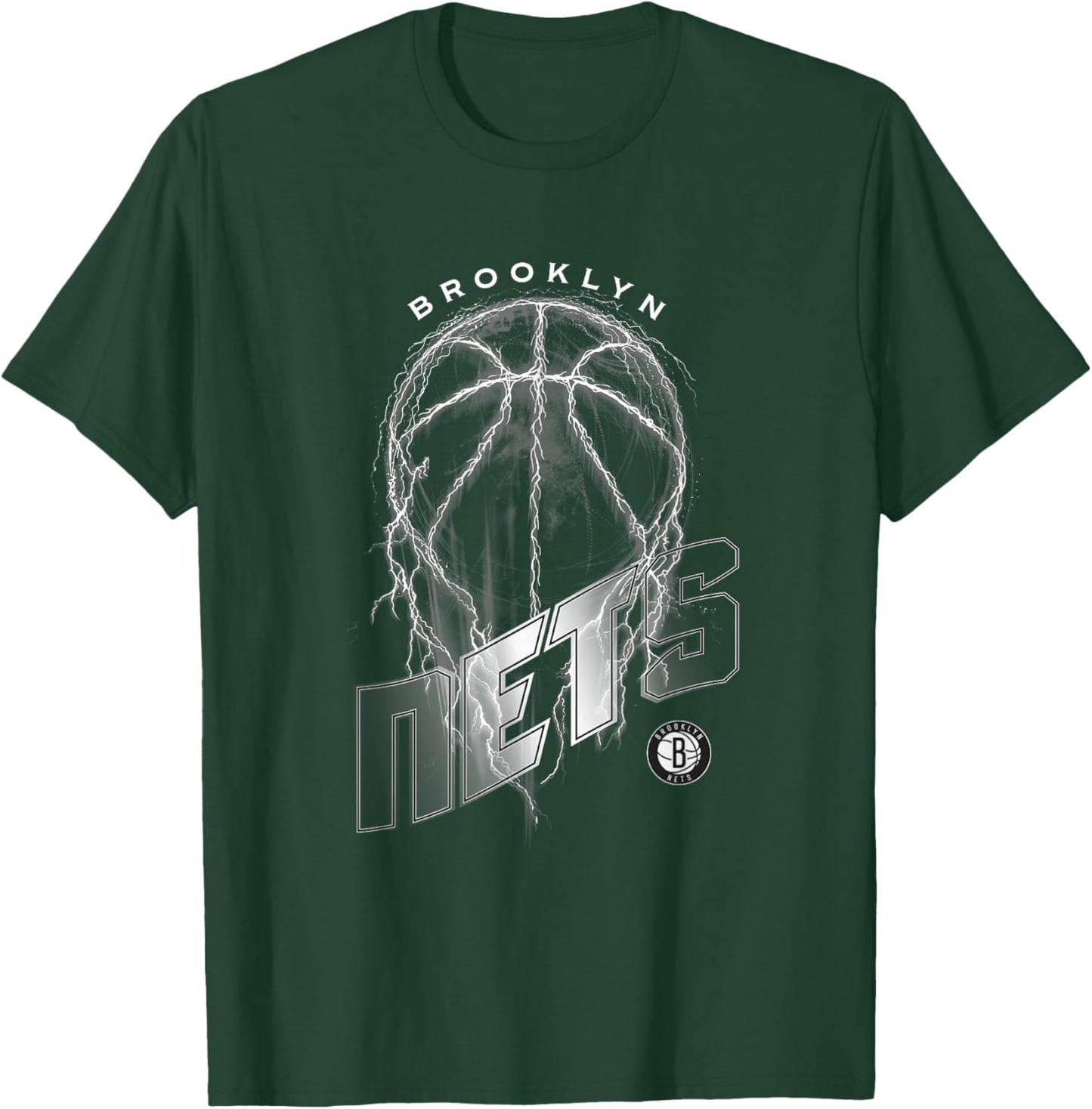 NBA Brooklyn Nets Lightning Bolt Basketball Logo T-Shirt - T-Shirt | Forest