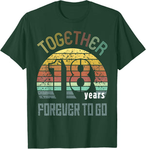 18th Years Wedding Anniversary Gifts For Couples Matching T-Shirt - T-Shirt | Forest