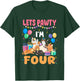 Lets Pawty I'm Four 4th Birthday Cats Themed Party T-Shirt - T-Shirt | Forest