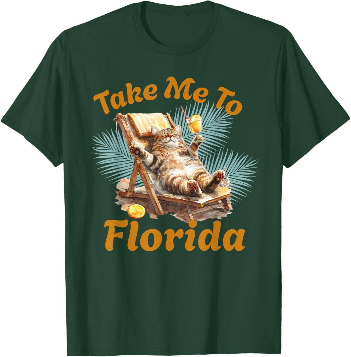 Take Me to Florida Cute Cat Beach Vacation Summer T-Shirt - T-Shirt | Forest