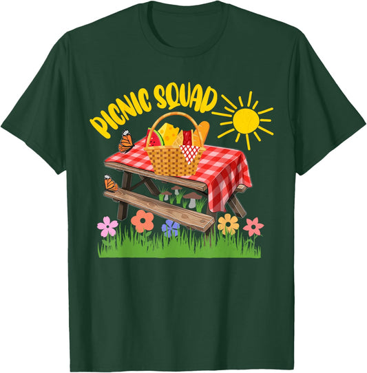 Picnic Squad, Picnic Table, Picnic Birthday Party Summer Men Women Girls Kids T-Shirt - T-Shirt | Forest