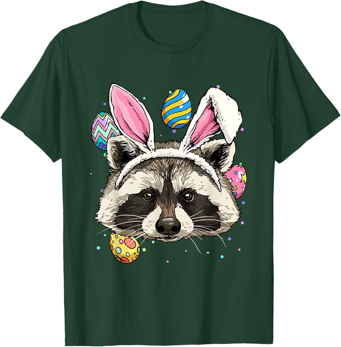 Easter Bunny Raccoon Lover Funny Easter Raccoon T-Shirt - T-Shirt | Forest
