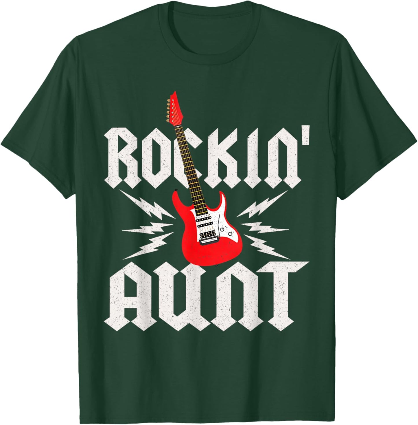Aunt Rockin One Birthday Family Matching Rock Guitar T-Shirt - T-Shirt | Forest
