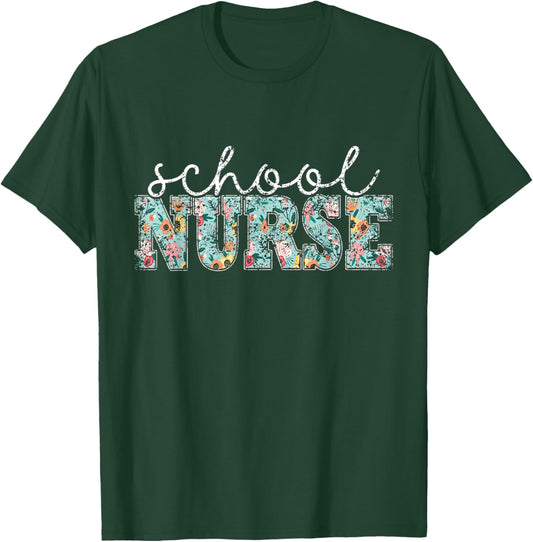 School Nurse Nurses Job Nursing School T-Shirt - T-Shirt | Forest
