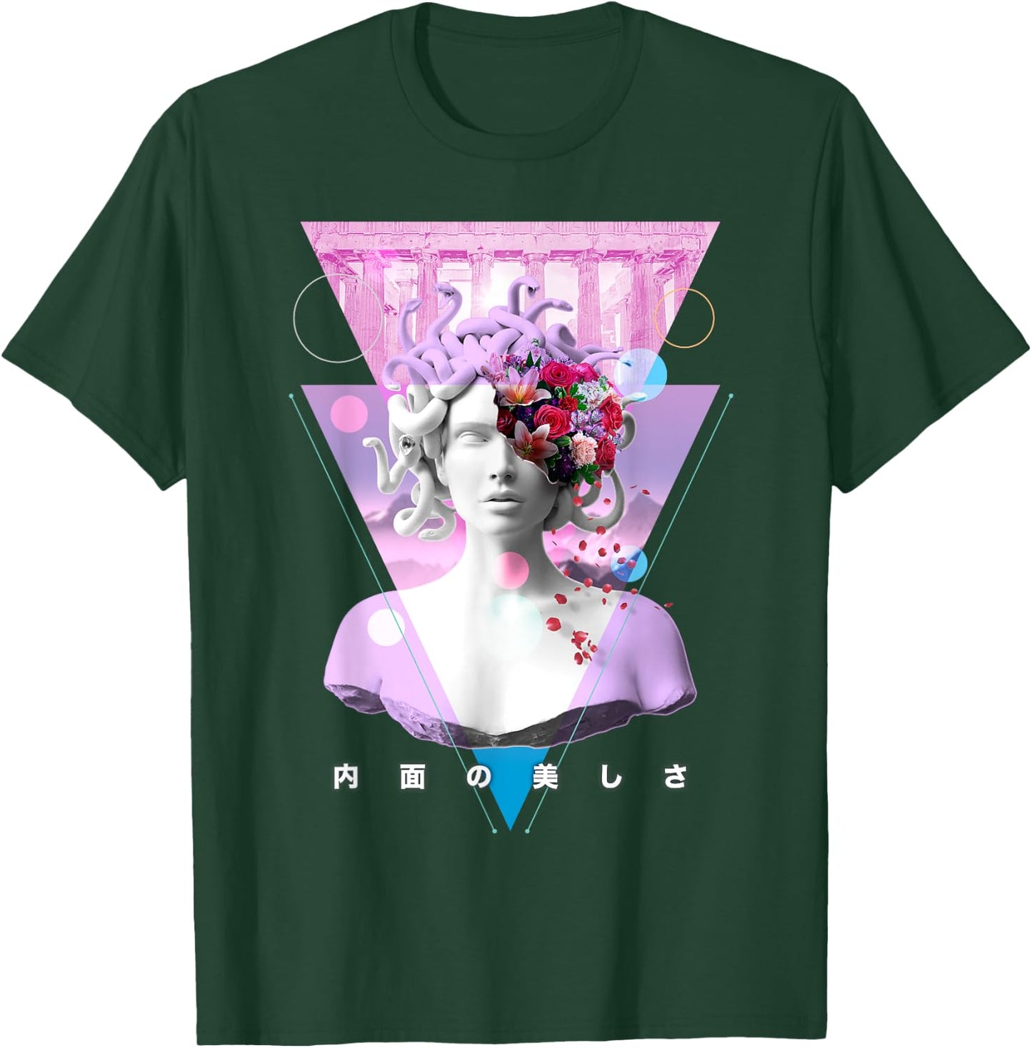 Vaporwave Medusa Statue Aesthetic Art Retro Japanese Otaku T-Shirt - T-Shirt | Forest