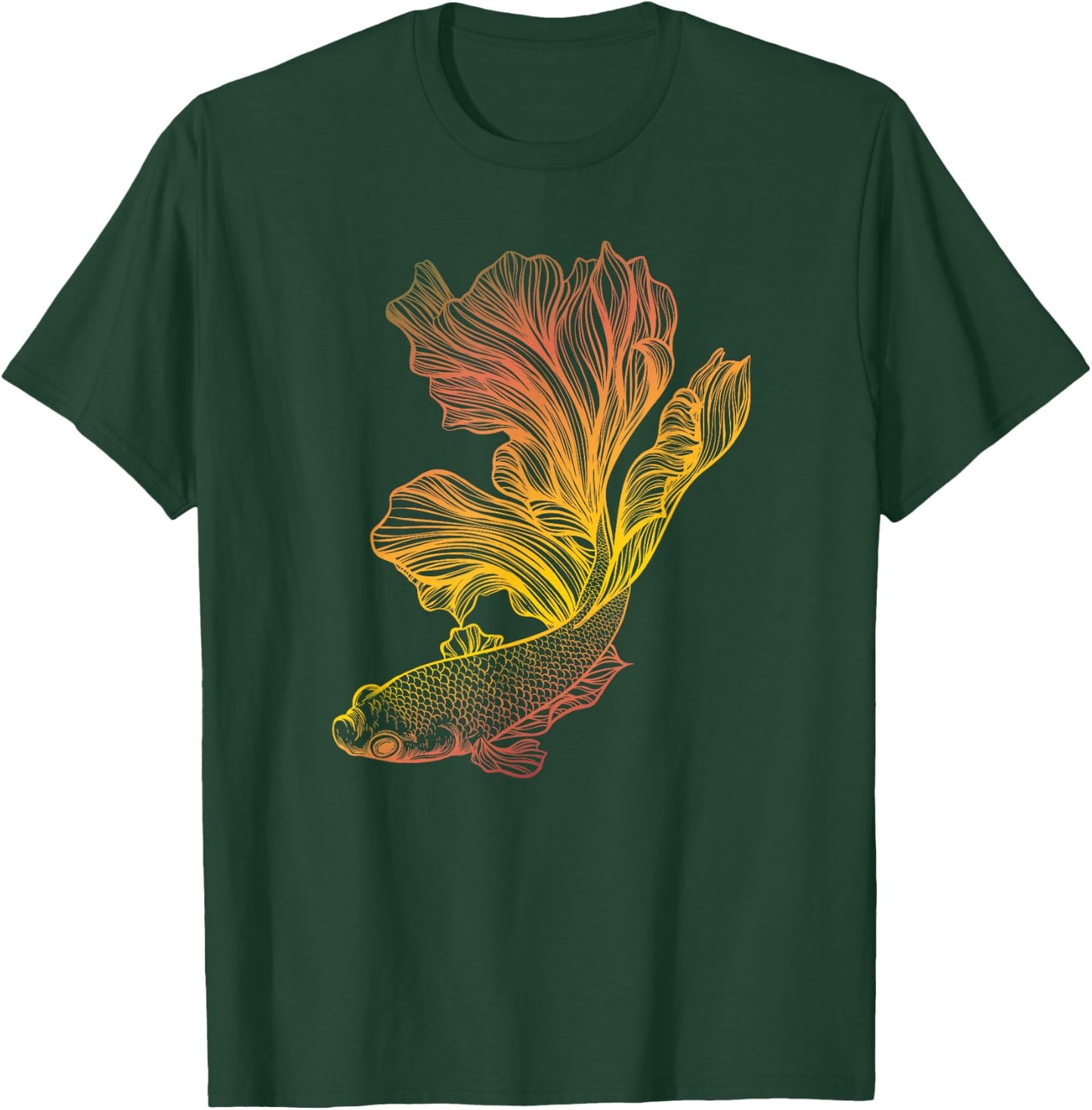 beautiful betta fish fighting siamese halfmoon Gift T-Shirt - T-Shirt | Forest