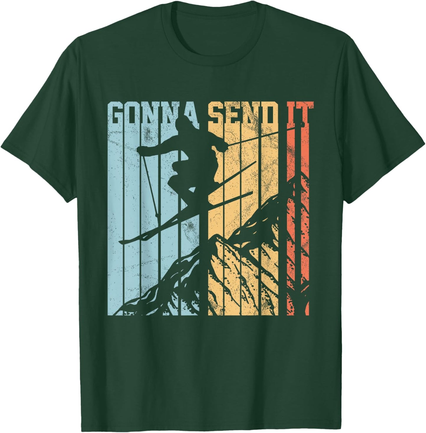 Ski Gonna Send It Vintage Freestyle Skiing Gift T-Shirt - T-Shirt | Forest