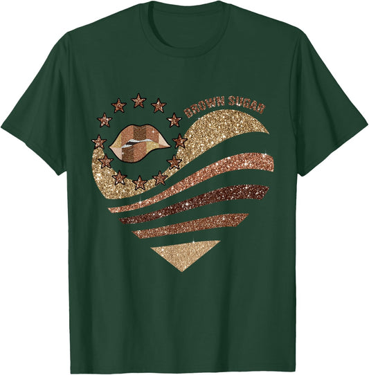 Heart Brown Sugar Lips T-Shirt - T-Shirt | Forest