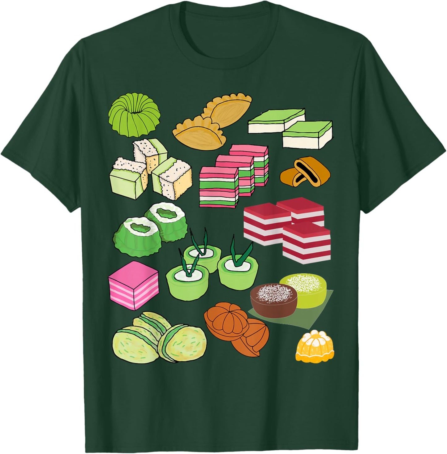 Kuih Malaysian Kue Cuisine Lover Foodie Gift Asian Cuisine T-Shirt - T-Shirt | Forest