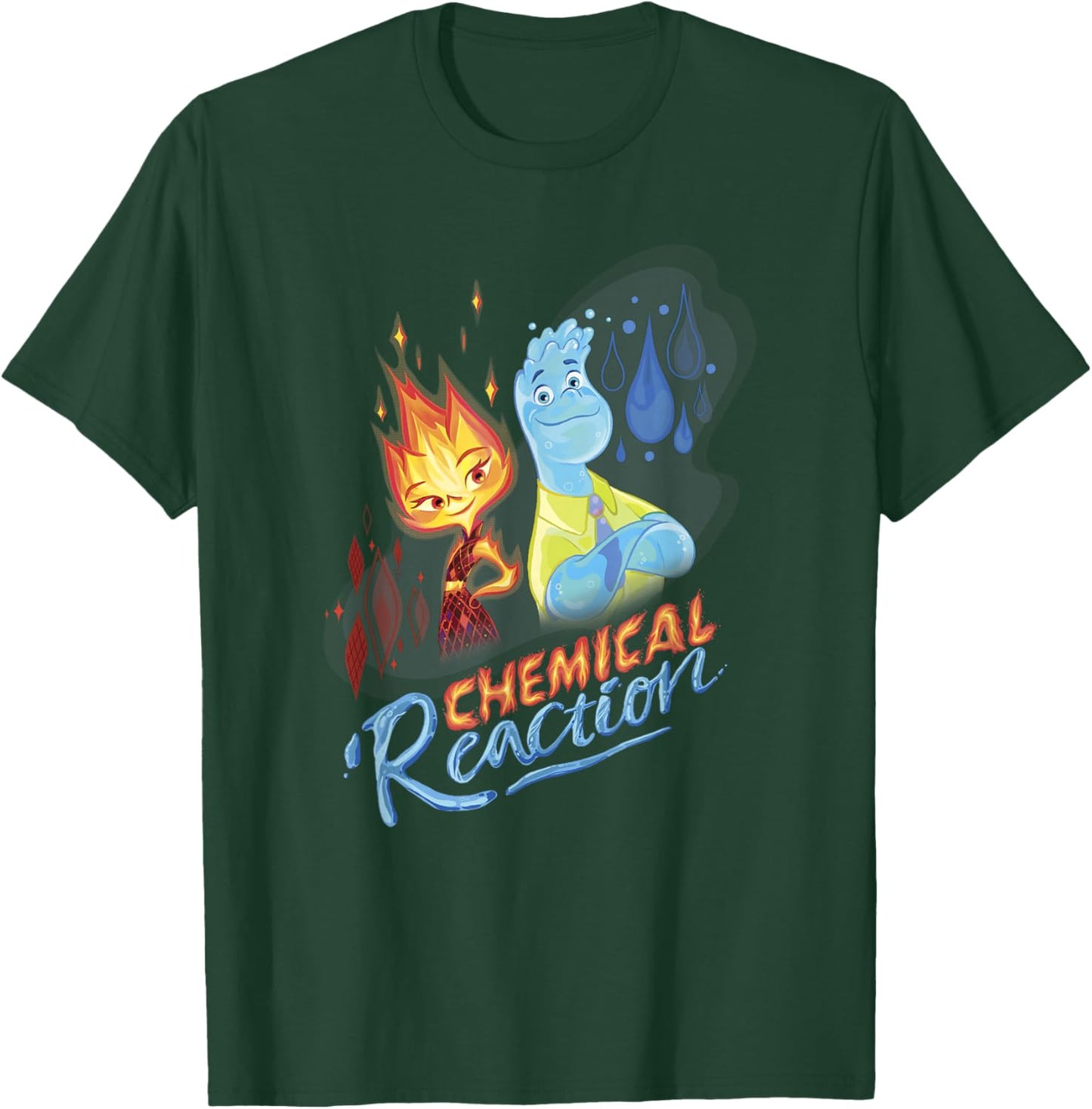 Disney Pixar Elemental Chemical Reaction Ember & Wade Shot T-Shirt - T-Shirt | Forest