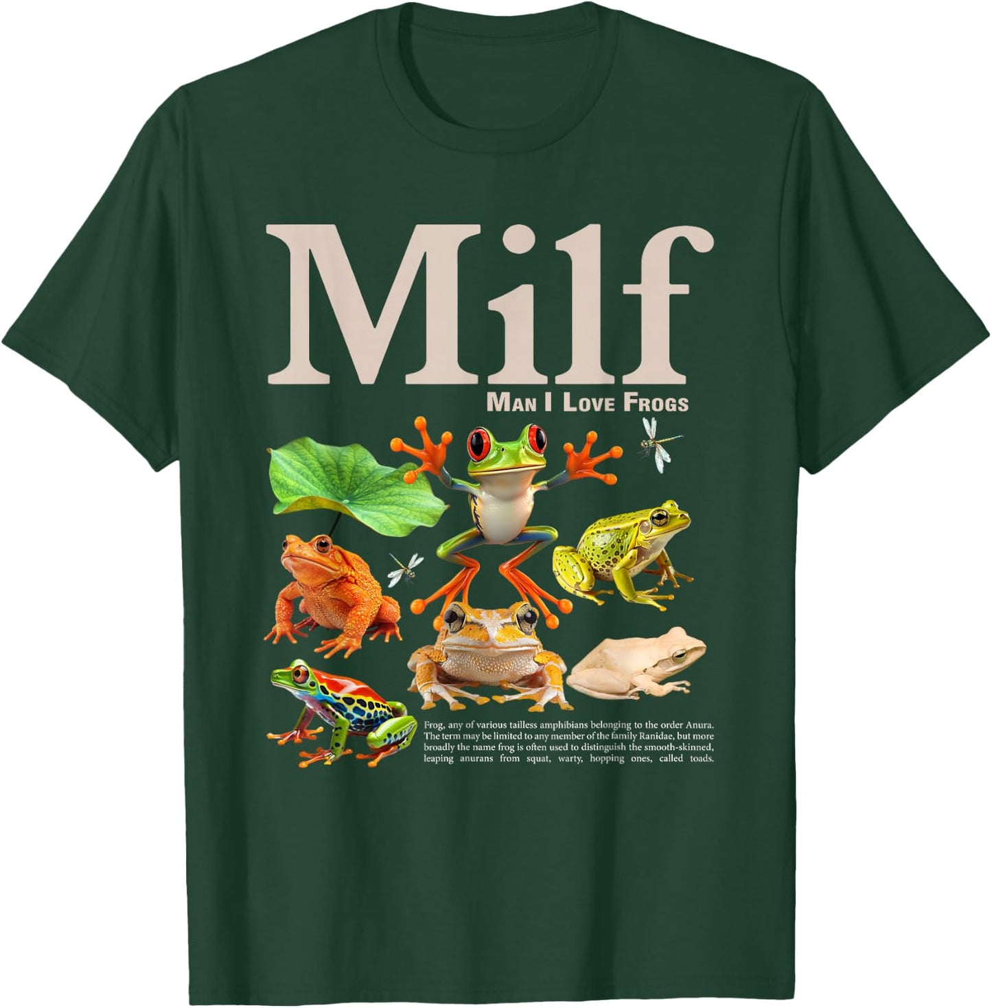 MILF Man I Love Frogs Funny Saying Men Women T-Shirt - T-Shirt | Forest