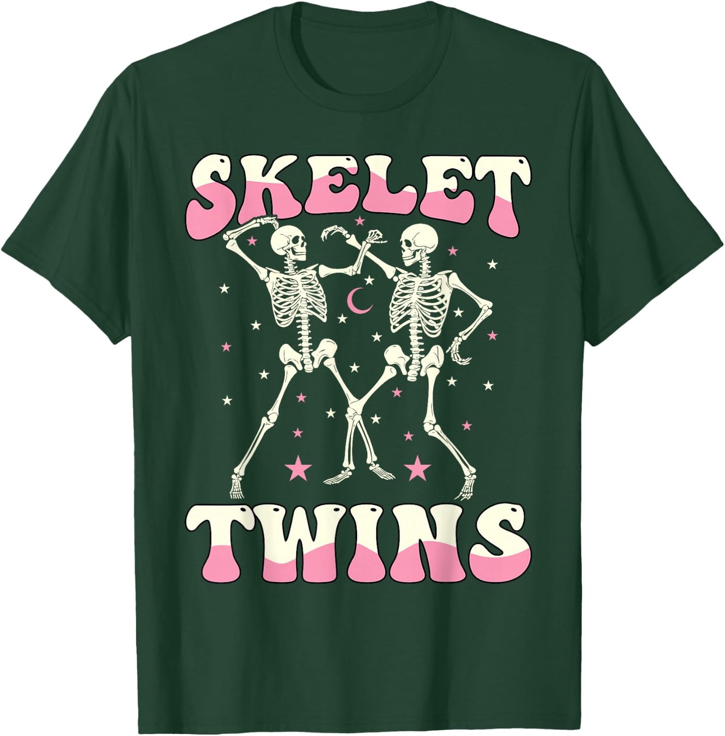 Skeletwins Dancing Skeletons Matching Halloween Twin Girls T-Shirt - T-Shirt | Forest