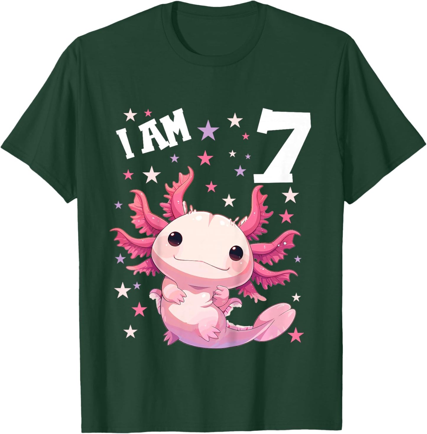 Kinder 7 Jahre alt Axolotl 7. Geburtstag T-Shirt - T-Shirt | Forest