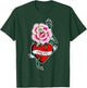 Mom x Rose x Heart Traditional Tattoo Flash T-Shirt - T-Shirt | Forest
