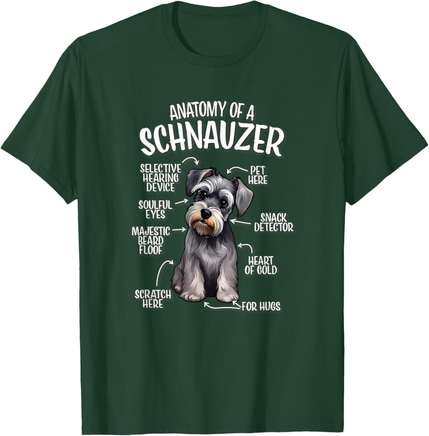 Kids Funny Anatomy of Miniature Schnauzer Lover T-Shirt - T-Shirt | Forest