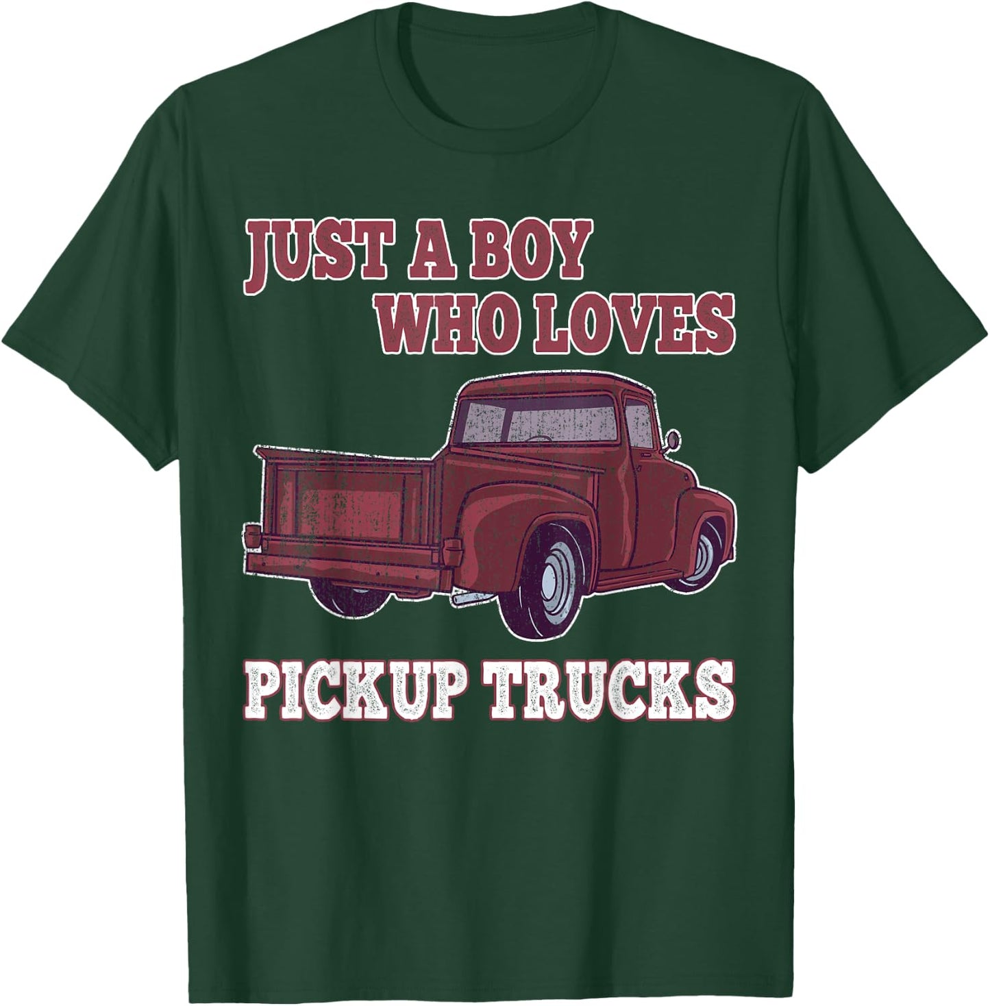 Just A Boy Who Loves Pickup Trucks Kids Boys Toddler T-Shirt - T-Shirt | Forest