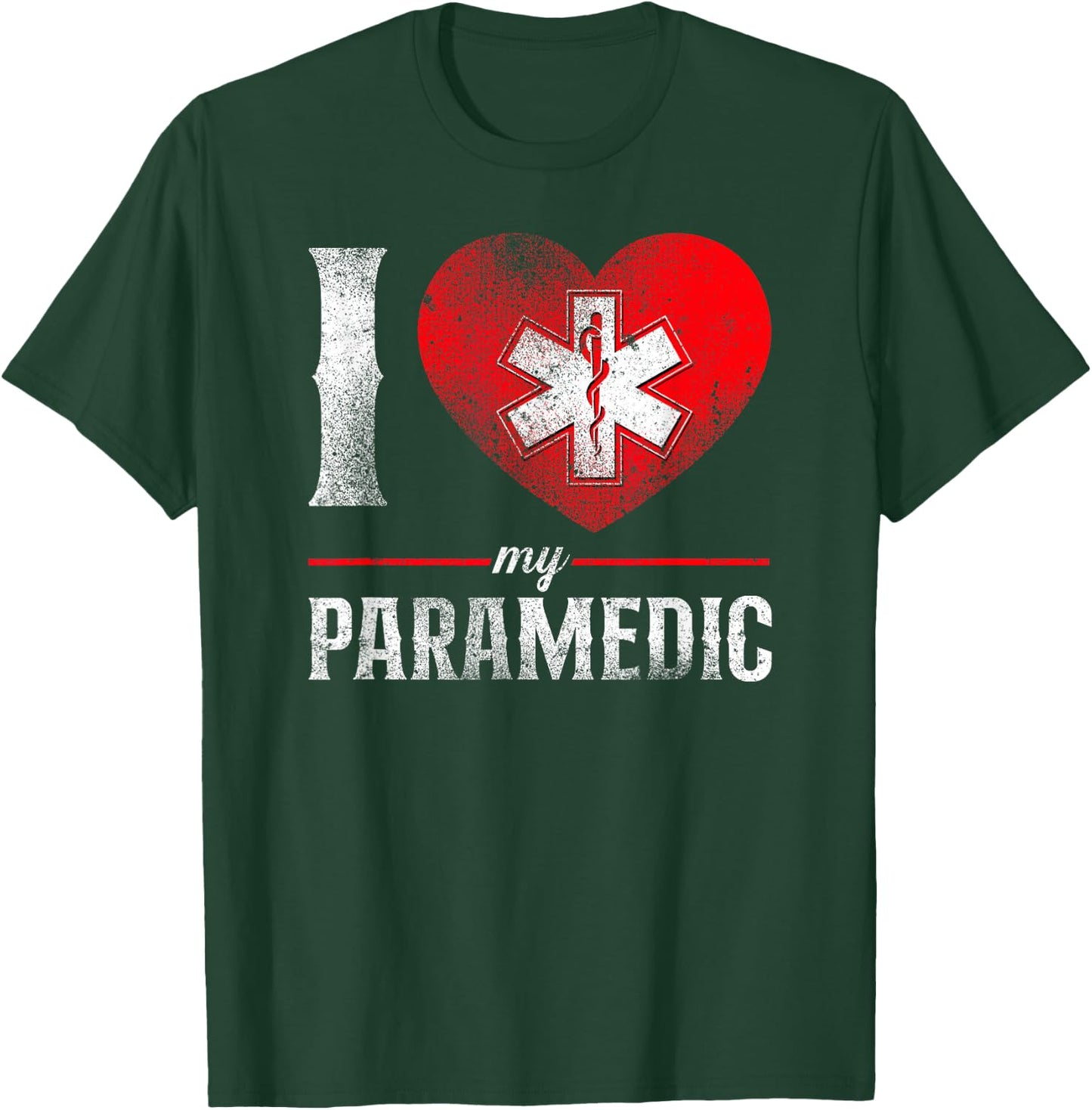 I Love My Paramedic Valentines Day Heart T-Shirt - T-Shirt | Forest