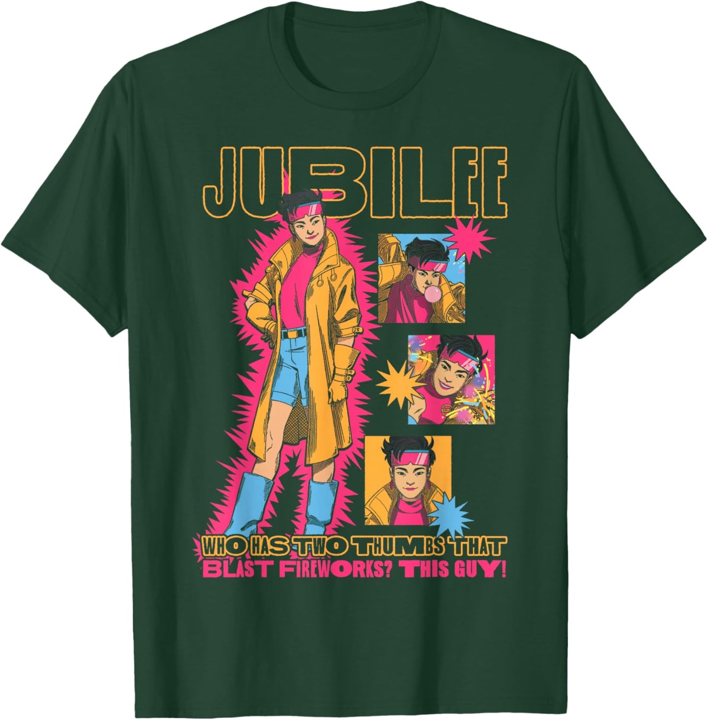 Marvel X-Men '97 Jubilee Who Has Thumbs that Blast Fireworks T-Shirt - T-Shirt | Forest