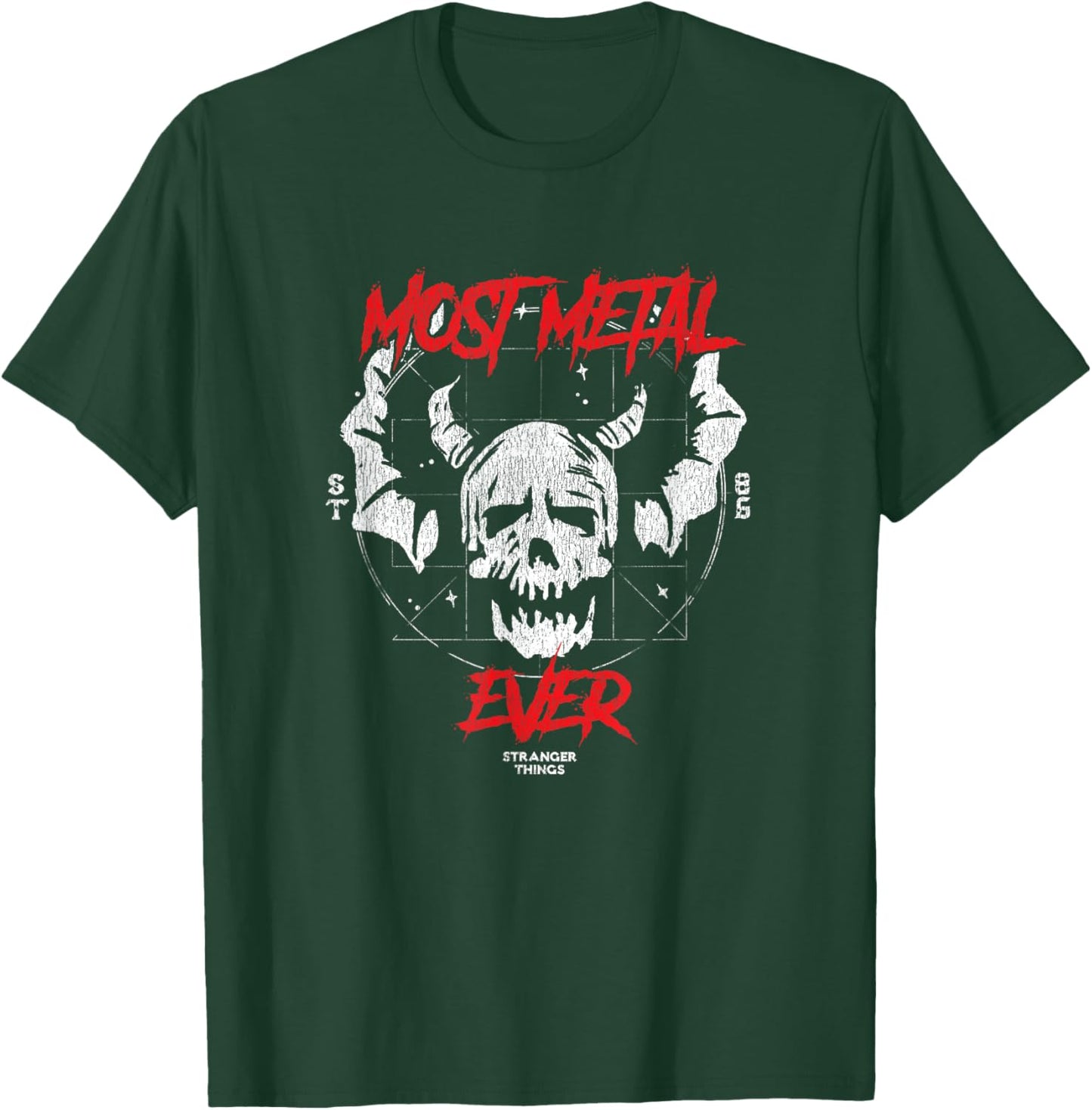 Stranger Things Hellfire Club Most Metal Ever Skull T-Shirt - T-Shirt | Forest