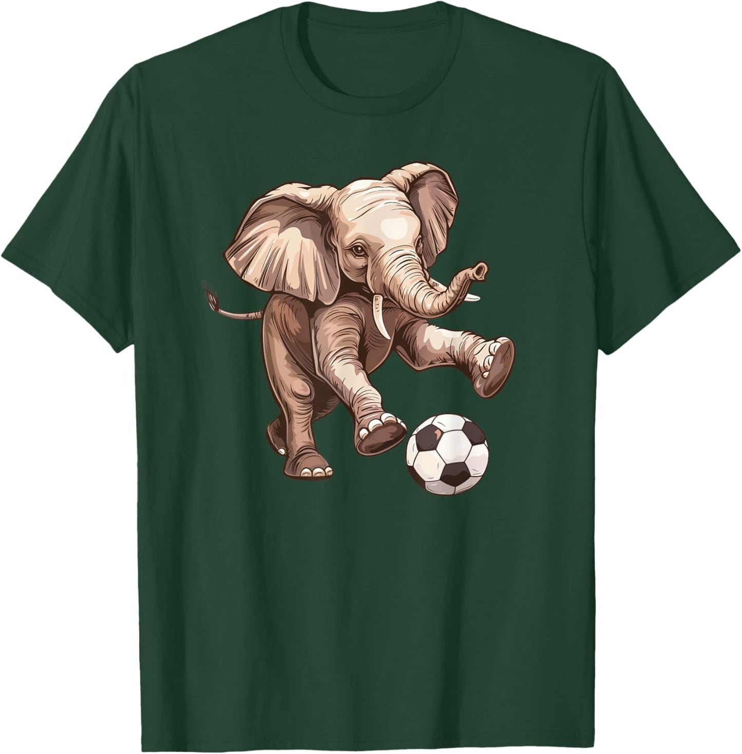 Elephant Playing Soccer - Cute Futbol Playing Elephant T-Shirt - T-Shirt | Forest