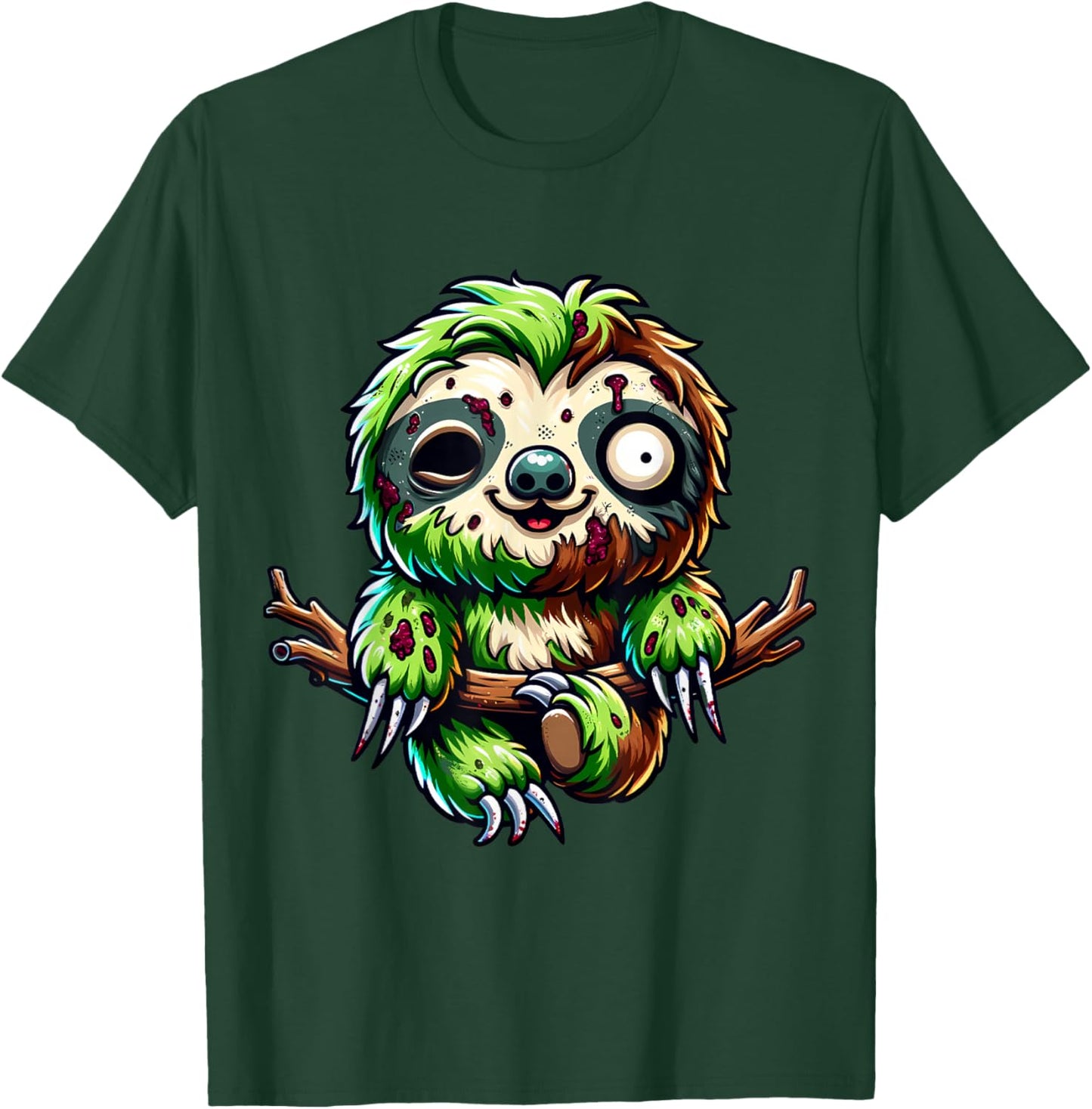 Sloth Zombie Halloween Animal Men Boys Women Girls T-Shirt - T-Shirt | Forest