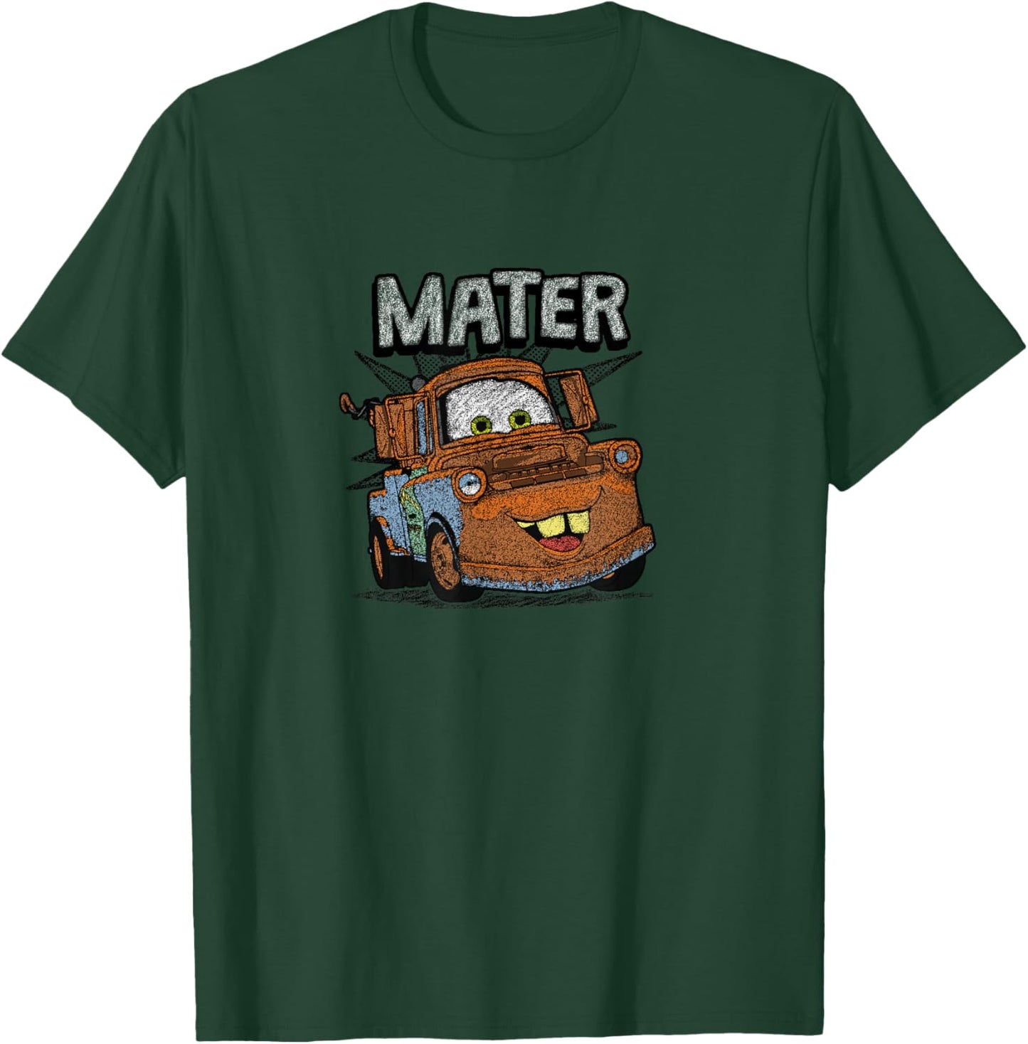 Disney Pixar Cars Vintage Tow Mater Crayon Sketch Portrait T-Shirt - T-Shirt | Forest