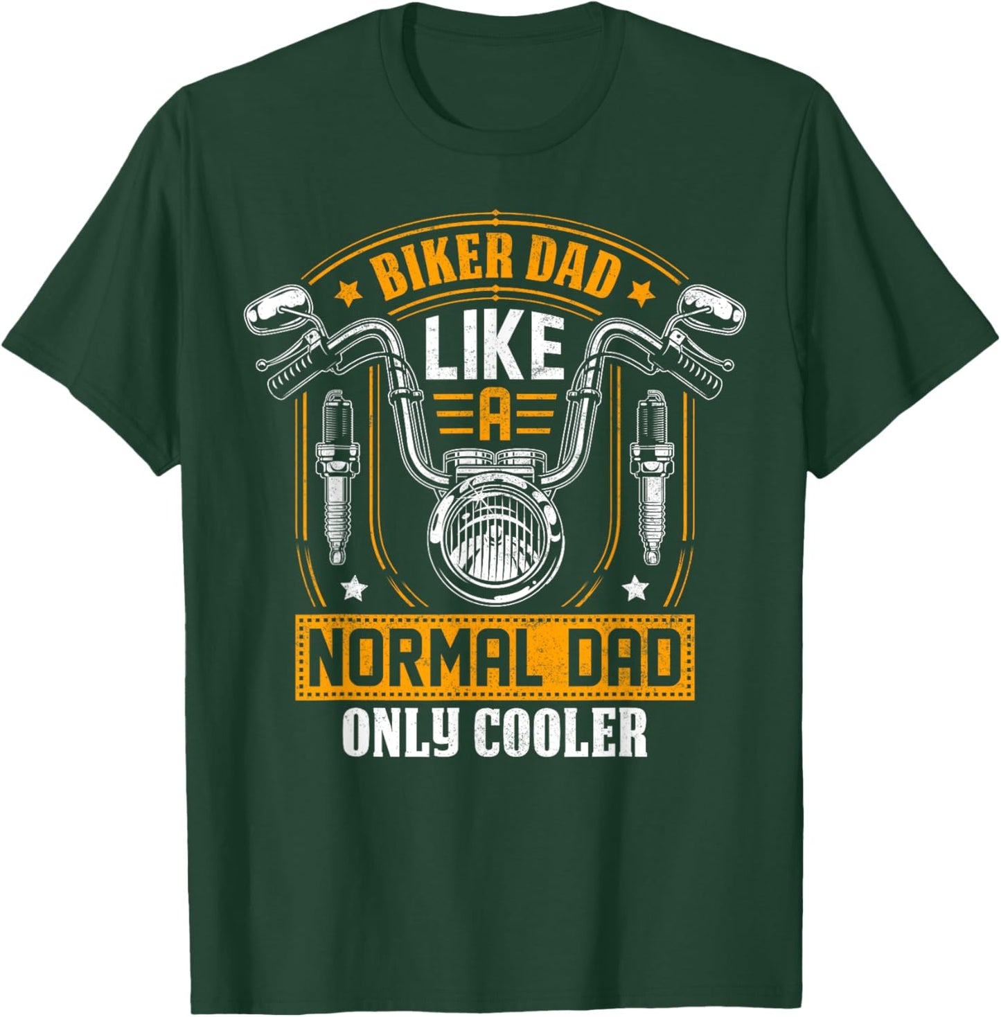 Funny Motorcycle Dad Design Men Grandpa Motorbike Rider T-Shirt - T-Shirt | Forest