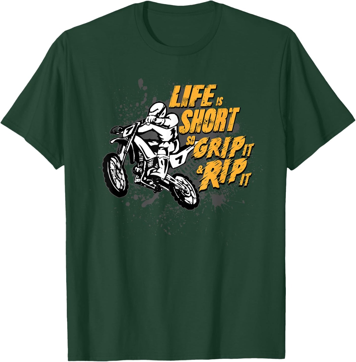 Grip It and Rip It MX Motocross Dirt Bike Rider Gifts T-Shirt - T-Shirt | Forest