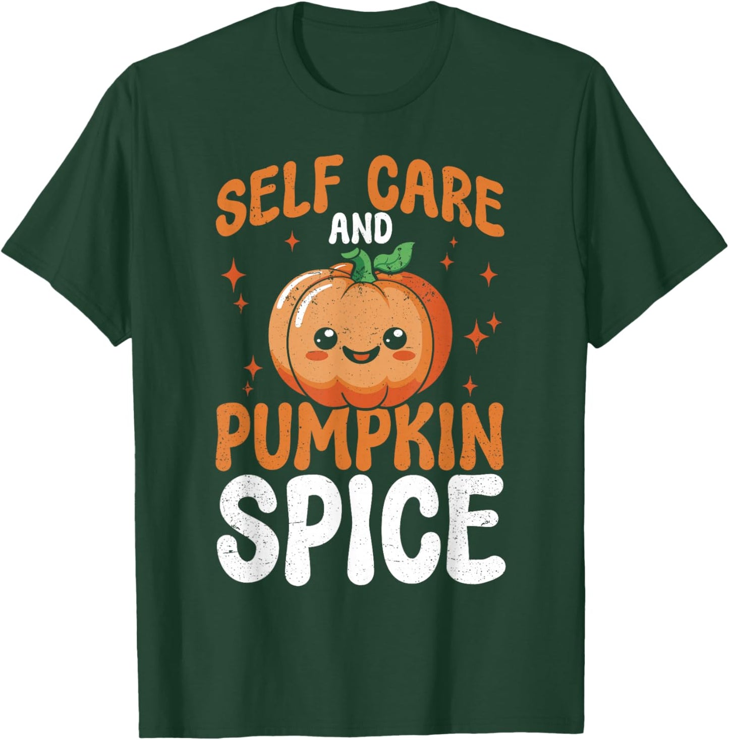 Mental Health Self Care And Pumpkin Spice Halloween T-Shirt - T-Shirt | Forest