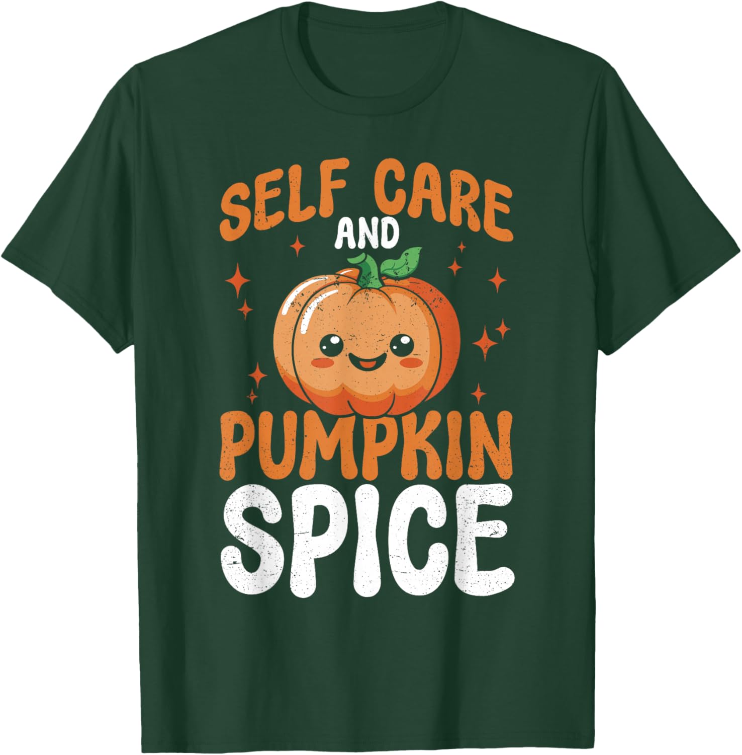 Mental Health Self Care And Pumpkin Spice Halloween T-Shirt - T-Shirt | Forest