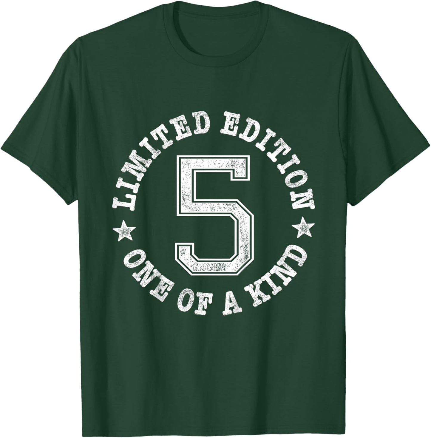 5 Limited Edition One of a Kind 5th Birthday 5-Year-Old T-Shirt - T-Shirt | Forest