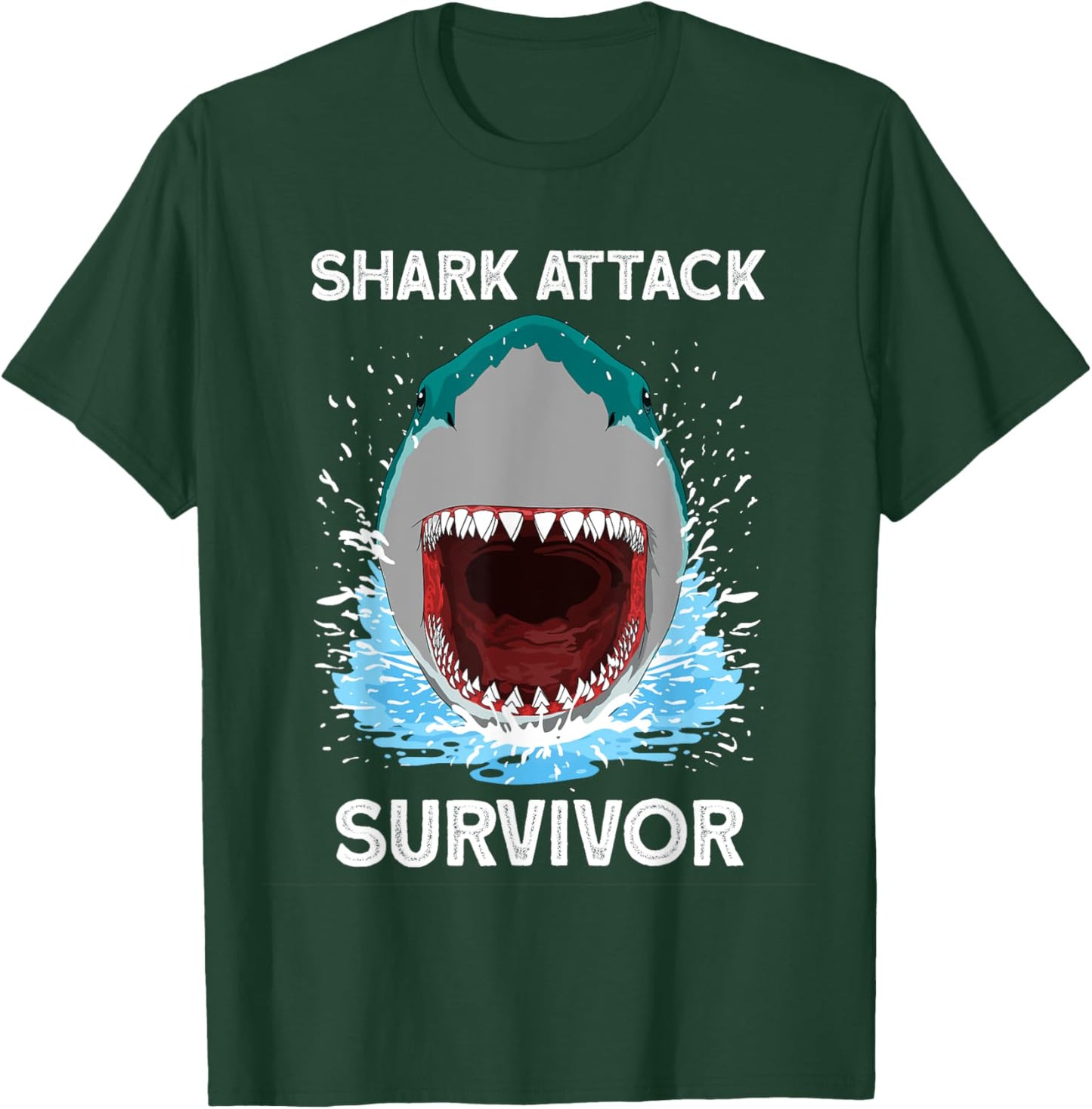 Shark Attack Survivor - Shark Lover T-Shirt - T-Shirt | Forest