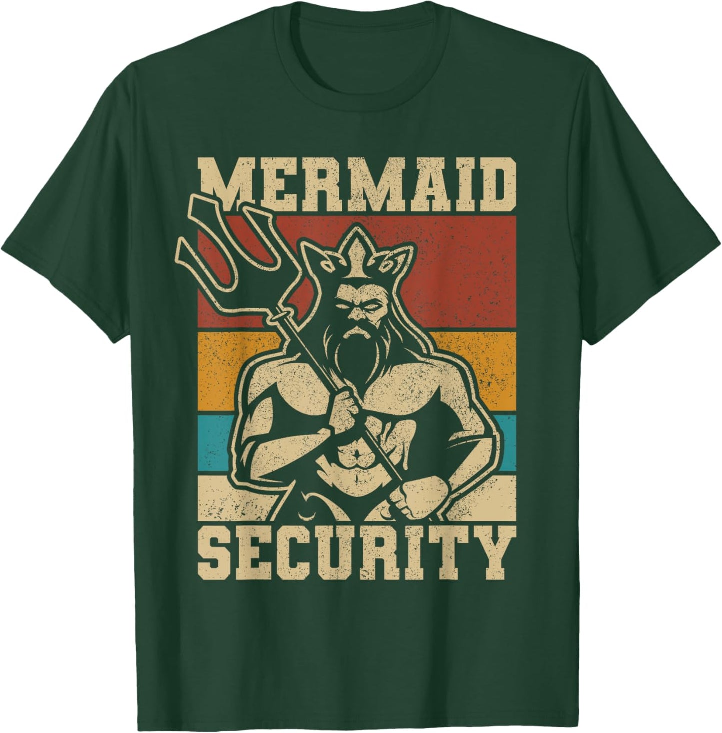 Mermaid Security Bday Costume Merman Birthday Party Outfit T-Shirt - T-Shirt | Forest