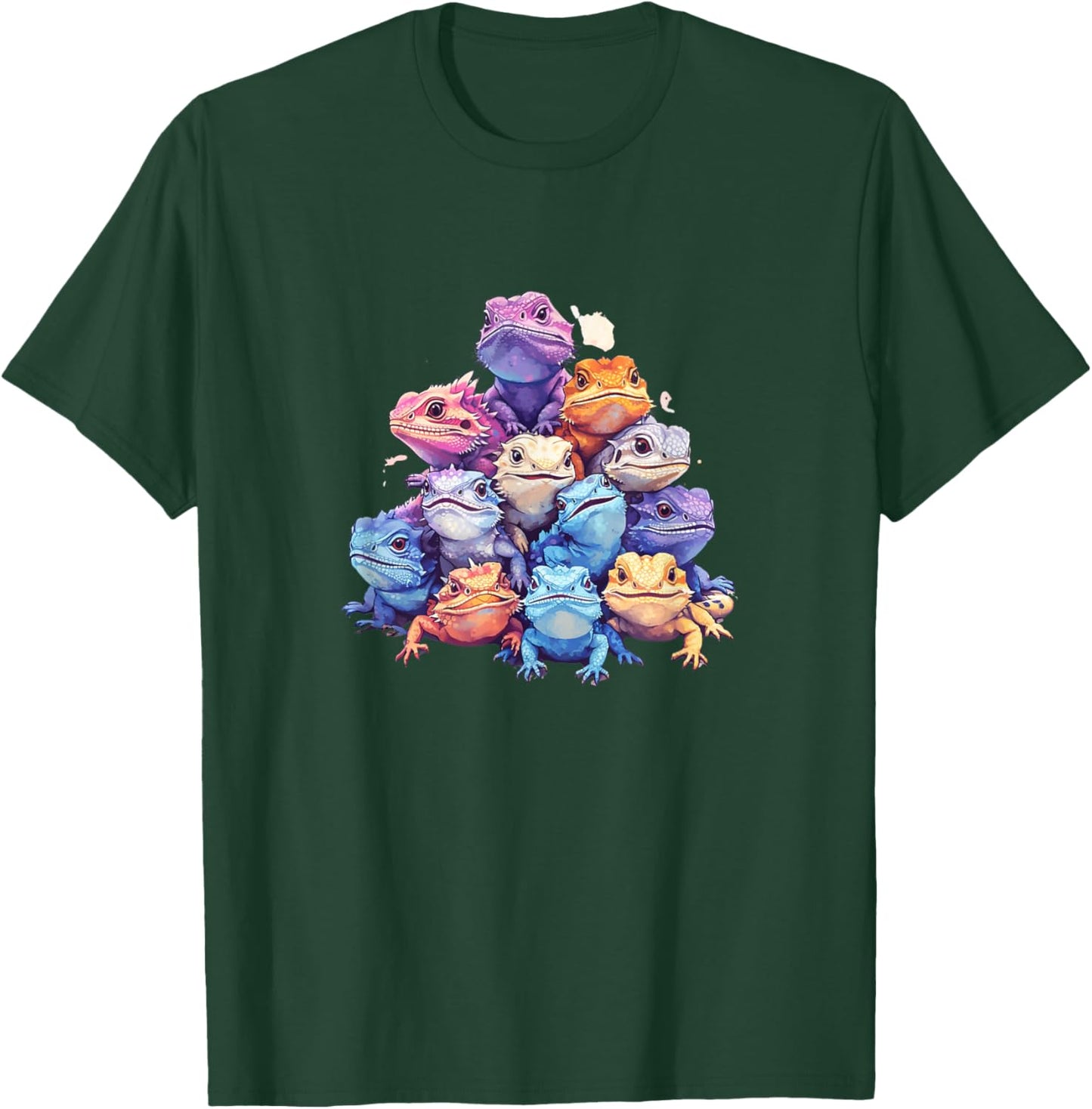 Cute Kawaii Pastel Bearded Dragon Lizard Boys Girls Kids T-Shirt - T-Shirt | Forest