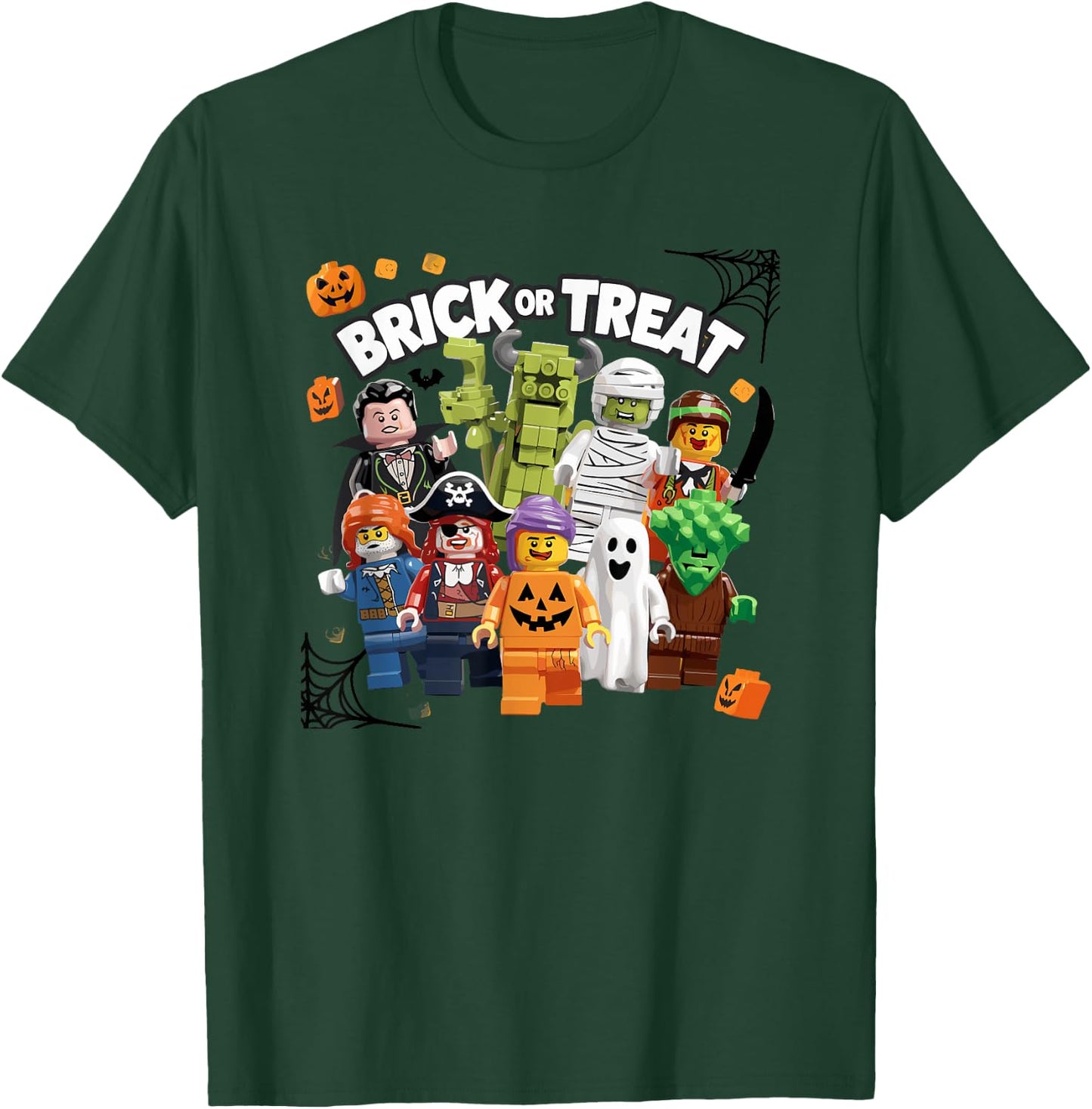 Building Bricks Halloween Brick Or Treat Costume Monsters T-Shirt - T-Shirt | Forest